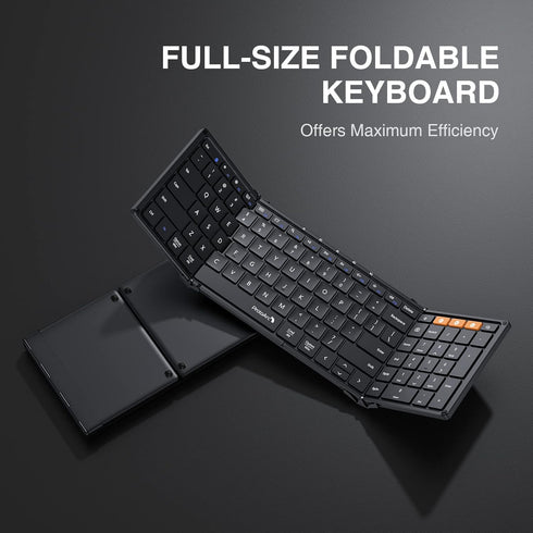 ProtoArc XK01 Foldable Bluetooth Keyboard, Full-Size Wireless Portable Keyboard with Numeric Keypad