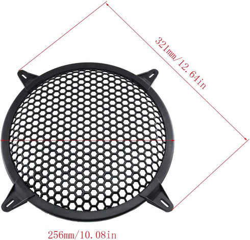 E-outstanding 10 Inch Subwoofer Speaker Waffle Grill Guard Protector Cover, Black Plastic Mesh Round Cover