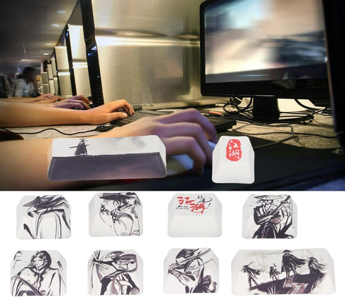 Keyboard Keycaps, Custom 10 Keys Novelty Keycap for Mechanical Keyboard, PBT Keycaps with Clear Pattern