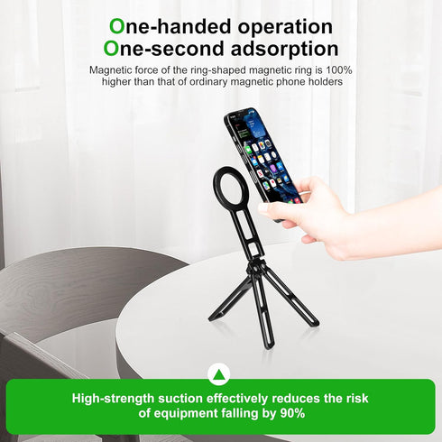 FANAUE 17 16 Magnetic Phone Tripod Holder, Foldable Cell Phone Stand for iPhone Compatible with Magsafe iPhone Plus Pro