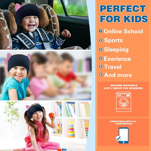 Joythink Kids Bluetooth Headband Headphones, Sleep Mask Wireless Earphones, Adjustable Sports Headset for Girls Boys,