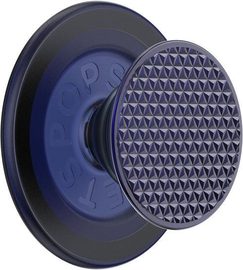 PopSockets Phone Grip Compatible with MagSafe, Phone Holder - Alum Triangle Knurled French Navy, Wireless Charging