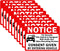 10-Pack Double Sided 3.5"x2.5" Notice Vehicle Equipped with Audio and Video Recording Devices Consent Sticker, UV