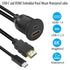 QIANRENON USB C&HDMI Threaded Flush Mount Waterproof Cable Adapter USB C 2.0+HDMI 1.4 Male to Female Panel Mount Extension Cable, 4K@60HZ, for Car,Dashboard,Desk, 1m/3.3ft