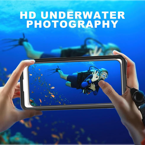 Underwater Waterproof Diving Snorkeling Phone Case for iPhone 15/14/13/12/11 Pro Max & Samsung Galaxy S24, Screensizes