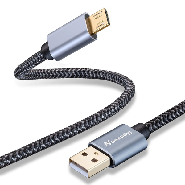 Micro USB Cable 20ft, Long Fast Charging & Sync Android Charger, Braided Nylon for Samsung Galaxy S7/S6, Note 6/5, PS4