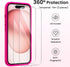 ORNARTO iPhone 15 Case - Shockproof, Waterproof Liquid Silicone, Full Cover with Screen Protectors - Hot Pink, 6.1 inch