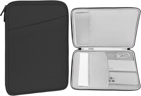 MoKo 12.9 Inch Tablet Sleeve Bag, Waterproof Carrying Case for iPad Pro M4 & Air M2 2024, Galaxy Tab S8+/S9+ (Dark Gray)