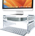 DuraClear Mac Mini Monitor Stand - Acrylic Riser with Storage Shelf for Mac Mini, Hard Drives, and Other Devices