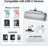 Mini Portable Charger USB C, 4500mAh Bling Cute Battery Pack for iPhone 16 15 /Pro/Pro Max/Plus, Shiny Silver
