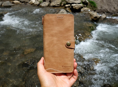 Yogurt S26 S26 Case for Samsung Galaxy Ultra, Genuine Leather Wallet Cover for Samsung Ultra, Handmade Brown