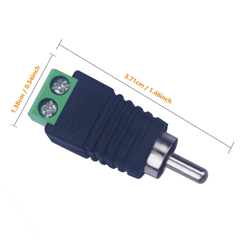 RCA Plugs for Speaker Wire, RCA to AV Screw Terminal Connector, Solderless Adapter for Audio/Video
