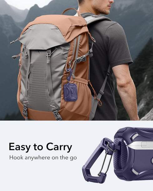 ESR for AirPods Pro Case (2023/2022/2019, 1st/2nd Gen), Cyber Series, Purple, Compatible with MagSafe