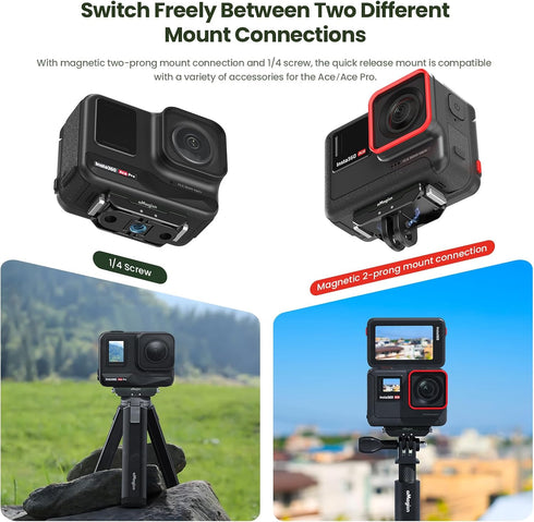 Magnetic Quick Release Mount, Compatible with Insta360 Ace Pro/Ace for Easy Attachment