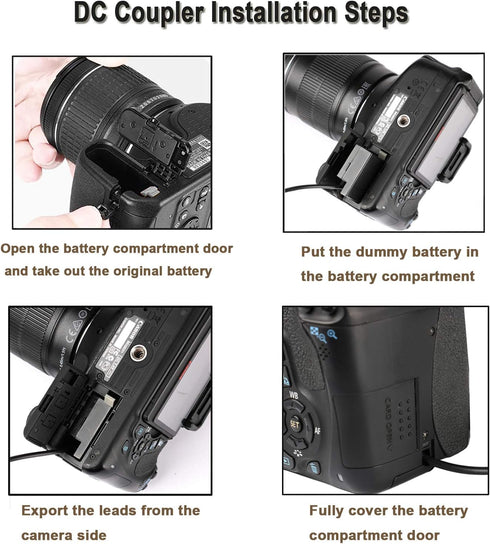 TKDY LP-E10 Dummy Battery ACK-E10 Continuous Power Supply Kit for Canon EOS Rebel T7 T6 T5 T3