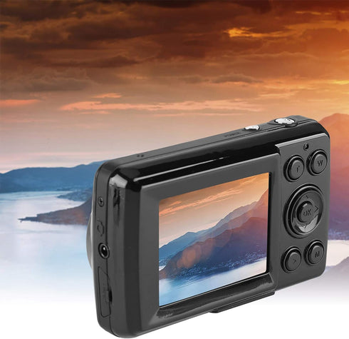 Small Digital Camera 16MP, Compact Digital Camera with 2.4in Large Screen, Portable for Travel Use (Black)