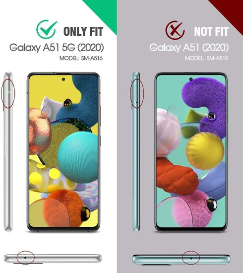 FITO Dual Layer Shockproof Heavy Duty Case for Samsung Galaxy A51 5G, with Screen Protector and Built-in Kickstand