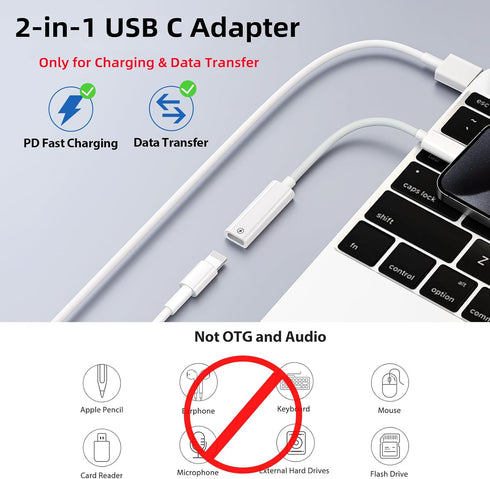 USB C to Lightning Adapter for iPhone 15 Pro Max,COOYA PD Fast Charging Adapter for iPhone 15 Series,MFi Certified Type C to Lightning Connector Data Transfer Adaptor for iPad 10 iPad Pro Air 5 Mini 6
