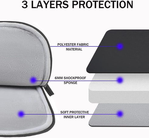 TEDNETGO Laptop Sleeve, 14 inch Case for Apple MacBook Pro 2024, Waterproof Protective Cover for 13.3 14 inch MacBook