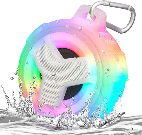 EBODA Bluetooth Shower Speaker, Portable IP67 Waterproof Wireless Speaker with LED Light, 2000mAh