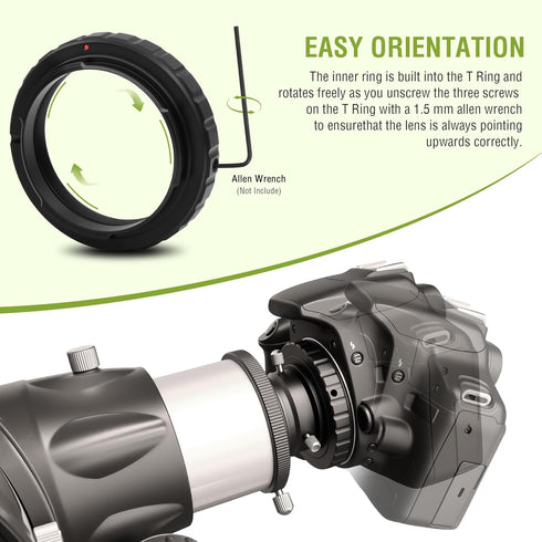 Alstar Telescope Camera Adapter T2 T Ring, Metal Compatible for Pentax SLR/DSLR Cameras