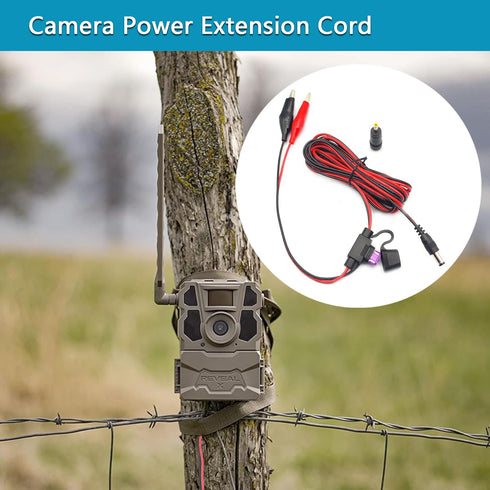 10.1FT/3.07M DC External Power Cable for Battery Connect Cord, Universal for Wildlife Trail Game Cameras, Doorbell