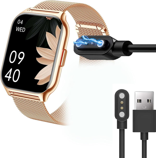 ZOSKVEE Smart Watch Charger Compatible, Lamshaw Magnetic USB Charging Cable for P95 2.01 Inches Smartwatch (Black)