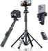 Fugetek 62" Professional Cell Phone Tripod, Ultra Stable 4 Leg Design, Bluetooth Remote,