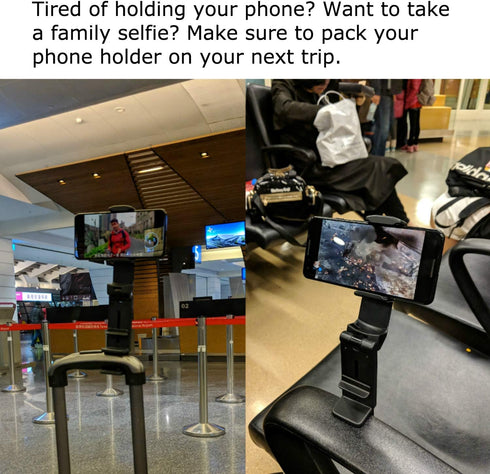 Perilogics Universal in Flight Airplane Phone Holder Mount for Hands Free Viewing with Multi-Directional Rotation