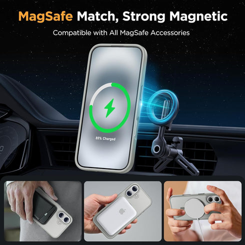 Miracase 17 17 6.3 inch, Magnetic for iPhone Case (Compatible with MagSafe) with Screen Protector Military-Grade