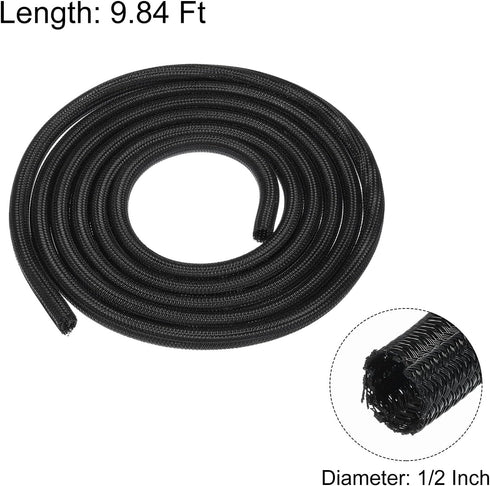 MECCANIXITY Cord Sleeve Cable Organizer 9.84 Ft - 1/2 Inch Wire Cover Protector for USB Cable TV Video Under Desk Wire Management