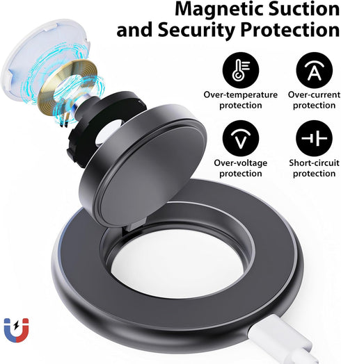 5W Fast Wireless Charger for Apple Watch, Aluminum Alloy Portable Magnetic Charging Station with USB-C Cable