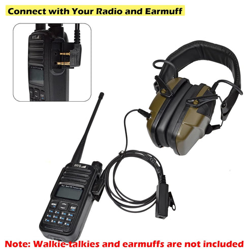 Universal 2-Pin K1 to 3.5mm Audio Adapter with PTT(Push to Talk) Compatible with BaoFeng UV5R 888S, Kenwood Radios & 3.5mm Audio Input Interface Headsets with Built-in Mics