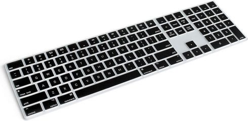 Silicone Keyboard Cover for Apple Magic Keyboard with Numeric Keypad MQ052LL/A (A1843), US Layout, Black