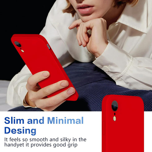 Liquid Silicone Full Body Protective Case for Galaxy A71 5G, Soft Shockproof Anti Scratch, Slim Fit Red