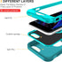 jaroco iPhone SE Case 2022/2020, Shockproof/Dust-Proof/Military Grade with Non-Slip Removable Cover, Light Blue/Green