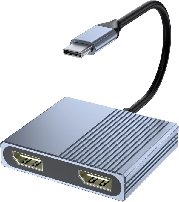 Movcle USB C to Dual Displayport Adapter for Mac/Dell/HP Laptop, 4K@60Hz Displayport Splitter