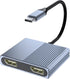 Movcle USB C to Dual Displayport Adapter for Mac/Dell/HP Laptop, 4K@60Hz Displayport Splitter