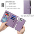 iCoverCase iPhone 13 Pro Wallet Phone Case, PU Leather Zipper Pocket Magnetic Detachable Flip Case with Wrist Strap