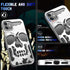 iPhone 12 Phone Case, Silver Cool Skull Skeleton Gothic Hollow Design for Men & Women