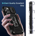 DEERLAMN iPhone 12 Pro Max Case, 6.7" Military Grade Shockproof, Slide Camera Cover, Screen Protector, Kickstand - Black
