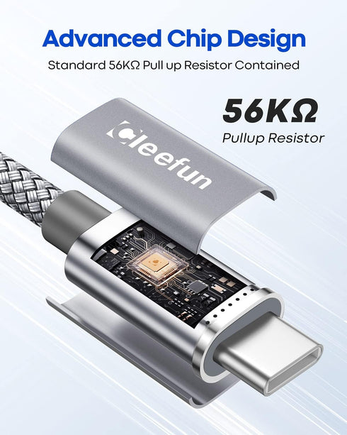 CLEEFUN 6ft USB C Cable 5-Pack, Fast Charging Braided Cord for iPhone 15 Pro Max, Samsung Galaxy S24/S23/S22/S21/S20