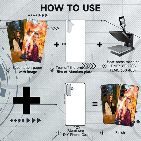 5PCS Samsung Galaxy A35 5G Case Sublimation Blank DIY Phone Cases, Printable Heat Press Aluminum Soft Rubber Cover