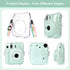 MUZIRI KINOKOO Clear Protective Case for Fuji Instax Mini 12, Hard PVC Carrying Case with Rainbow Shoulder Strap