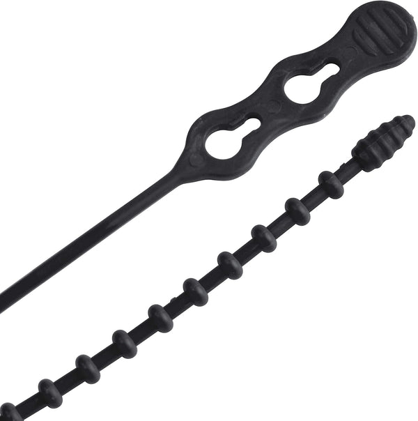 Gardner Bender Beaded Cable Tie Wrap, 45-8BEADBK, 8 Inch, 70 lb, 15 Pk, UV Resistant Black