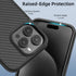 Tigowos Real Carbon Fiber Case for iPhone 15 Pro Max - Sturdy Protective Case, MagSafe Compatible, Carbon Fiber Black
