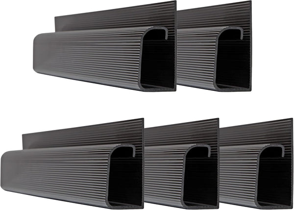 Simple Cord J Channel Cable Management Set of 5, Cord Hider and Wire Organizer Kit for Desk, Office, Kitchen (Black)