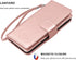 Njjex Wallet Case for Moto G Play 2021, PU Leather Folio Flip with 9 Card Slots, Detachable Kickstand & Lanyard (Rose