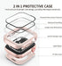 2 in 1 Waterproof Bling Case for Apple Watch 40mm, Screen Protector for SE Series 6/5/4, Glitter Diamond Bumper Cover