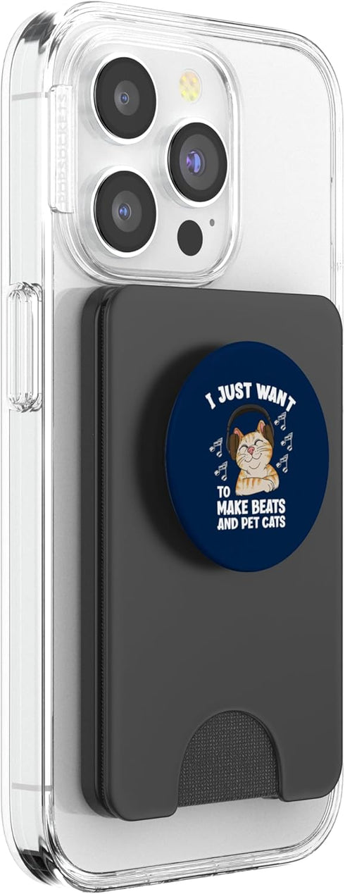 Funny Music Producer Designs For Music Lovers I Just Want to Make Beats Pet Cats Cat Lover Music Producer PopSockets